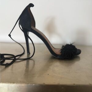 Steve Madden Black Suede Heels with Tassel Detail